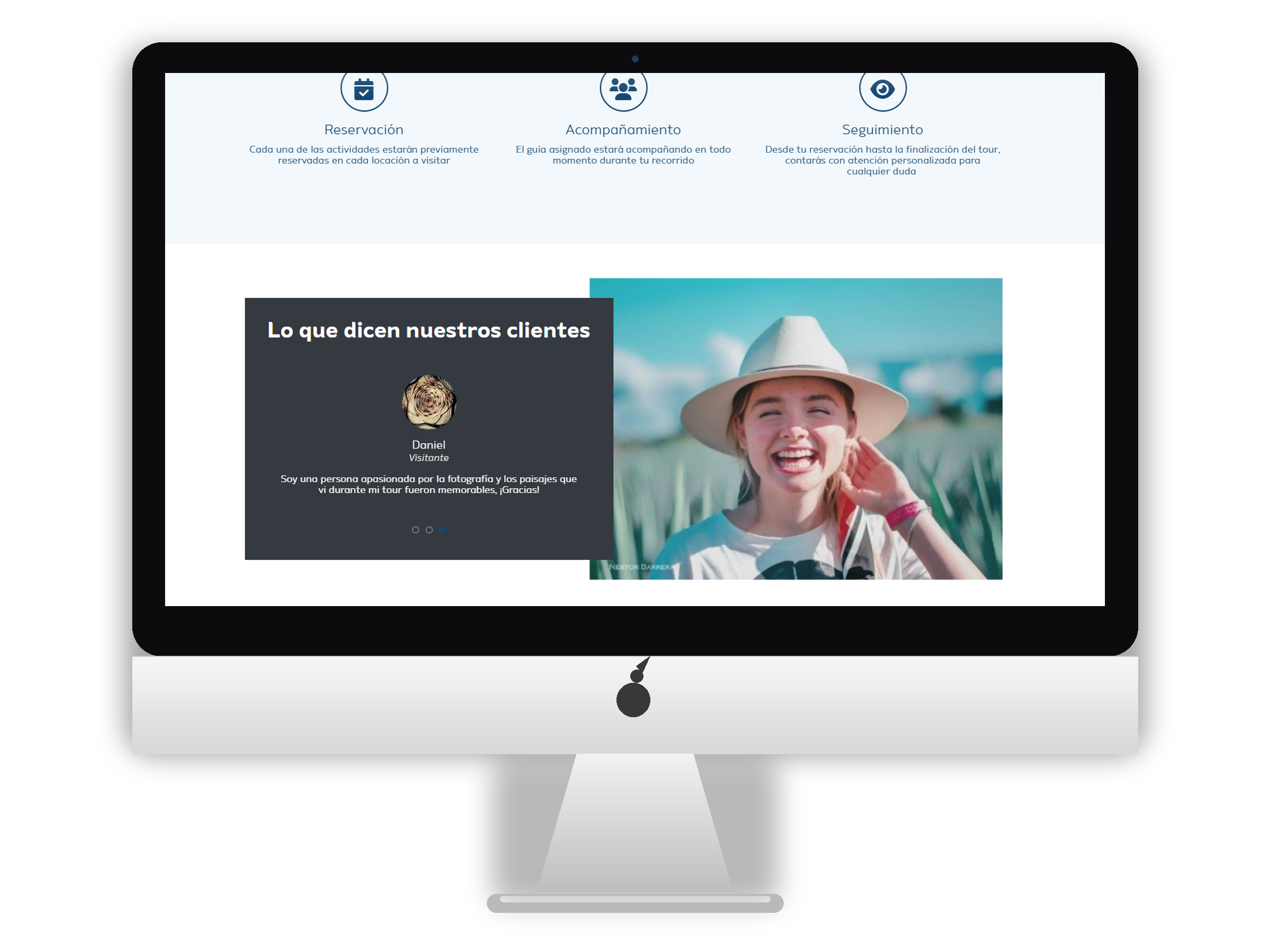 Secci&oacute;n de acompa&ntilde;amiento y testimonios en Wikiland Tours